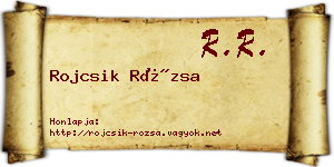 Rojcsik Rózsa névjegykártya